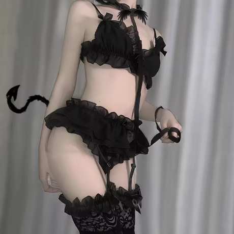 🖤 The Midnight Imp Lace Babydoll Set