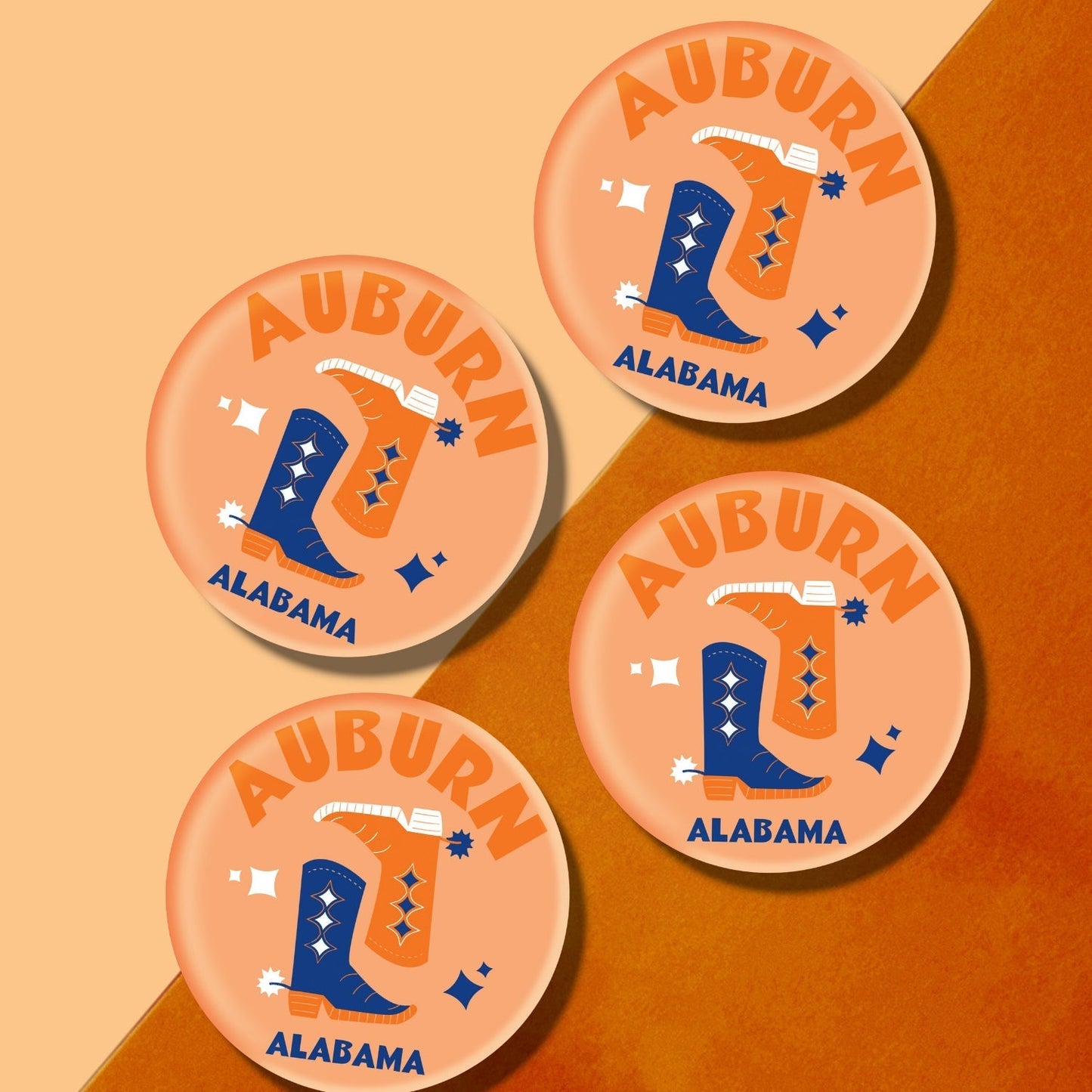 Auburn Kickoff College Town Acrylic Drink Coasters