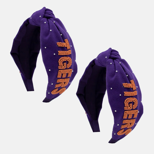 Clemson Beaded Headband
