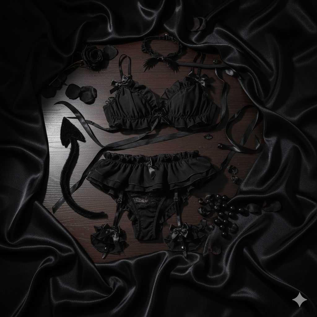 🖤 The Midnight Imp  Lace Babydoll Set