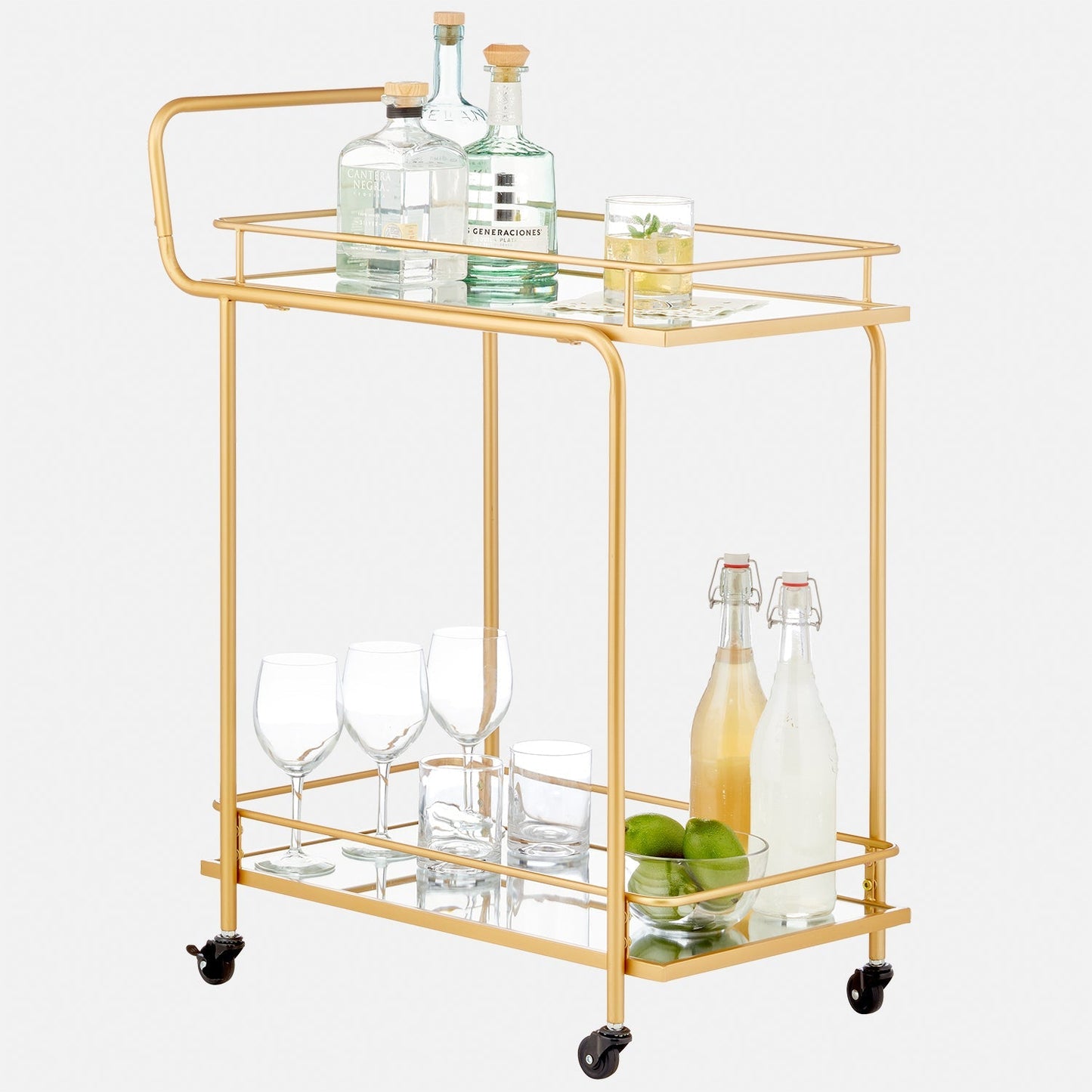 2-Tier Metal Bar Cart