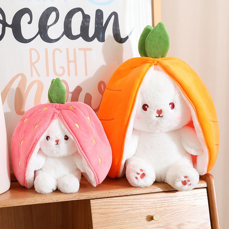 🐰Transforming Bunny – Strawberry & Carrot Dual-Form Plush Toy