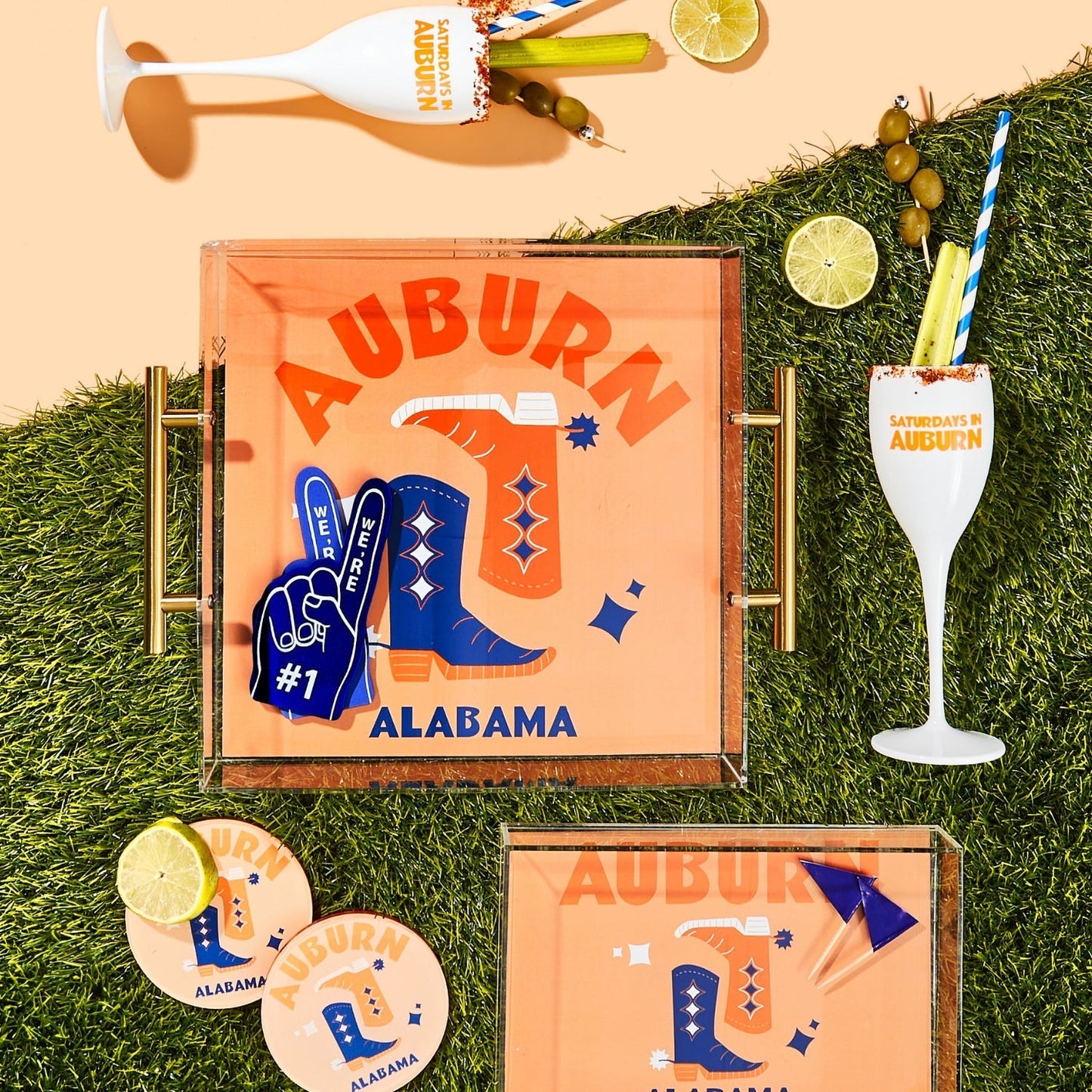 Auburn Kickoff College Town Large Acrylic Tray