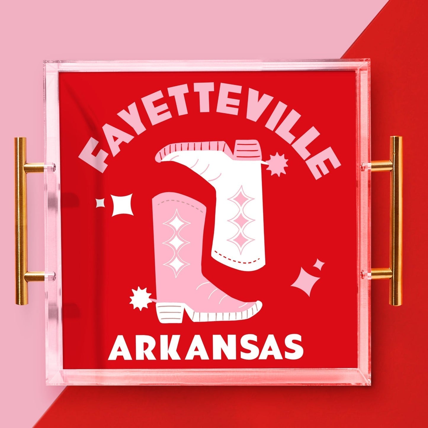 Arkansas Kickoff College Town Large Acrylic Tray