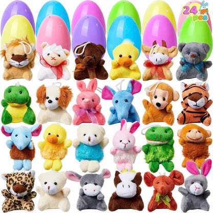 🐰 🐇12/24/36 Pcs Easter Eggs Filled with Plush Friends